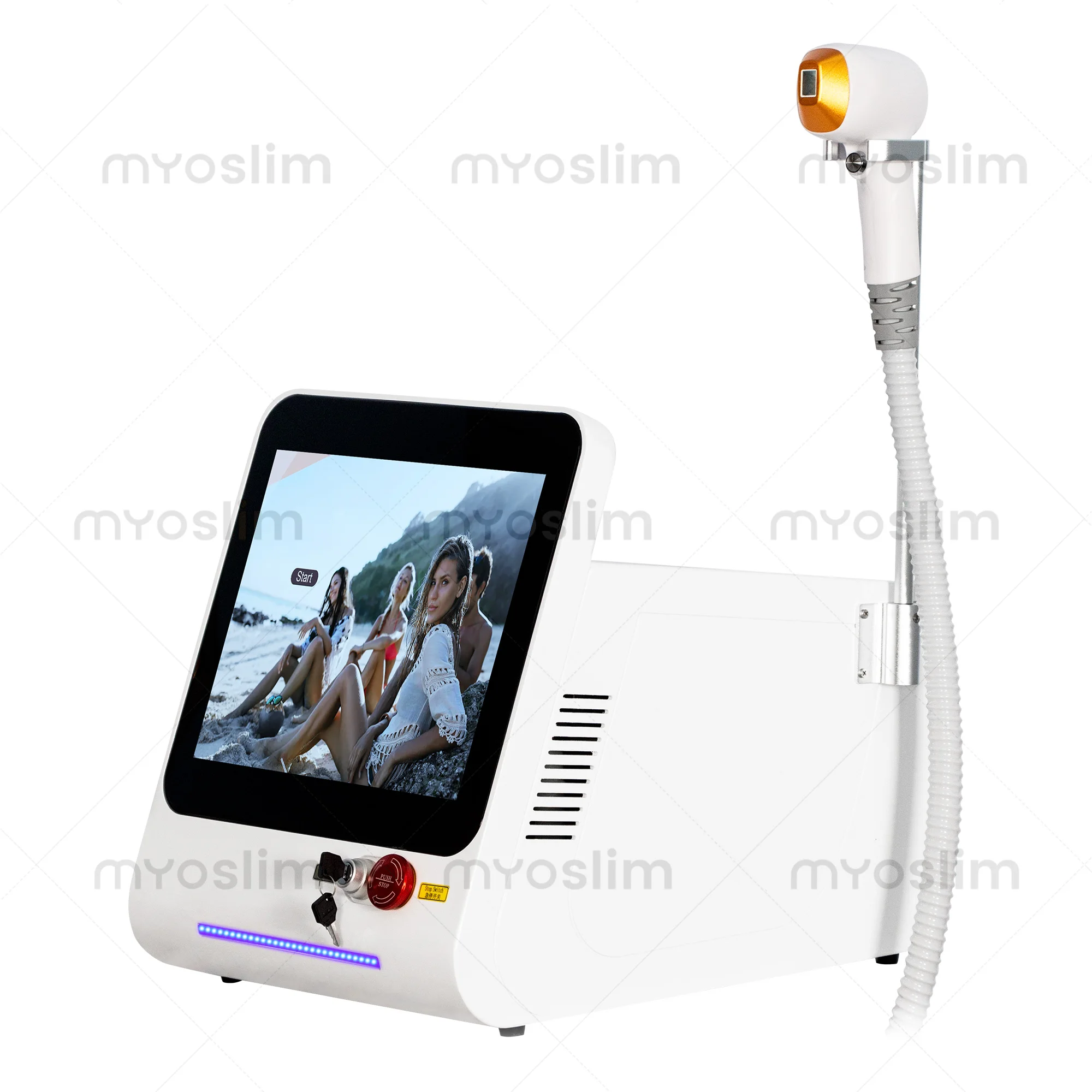 Portable 808 3wave Diode Laser Permanent Hair Remove Fast Depilation Painfree Follicle Penetration Skin Rejuvenation Device