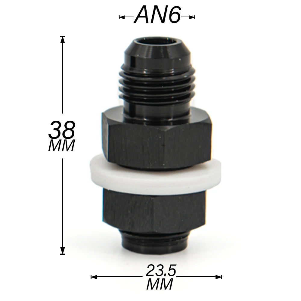 Aluminum Fuel Cell Bulkhead  Fitting AN6 AN8 AN10 Accessories Black Fuel Cell Bulkhead Adapter Fitting