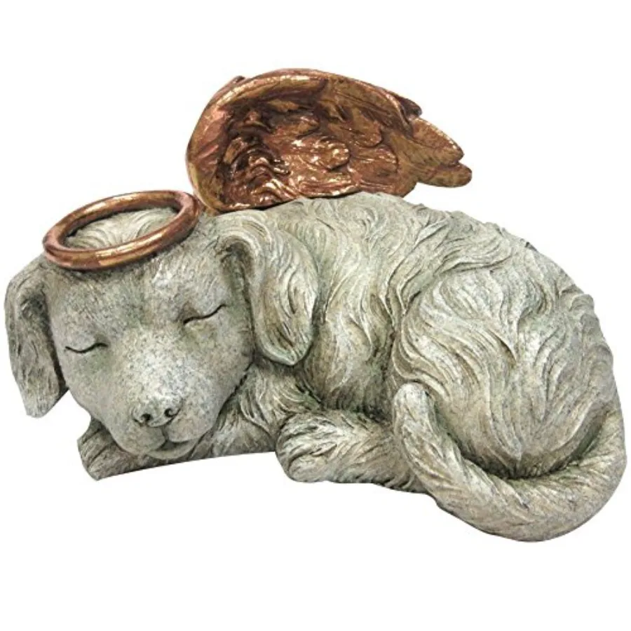 

【Spot goods】Pet Memorial Angel Dog Sleeping Cremation Urn Memorial Statue Bottom Load 30 Cubic Inch