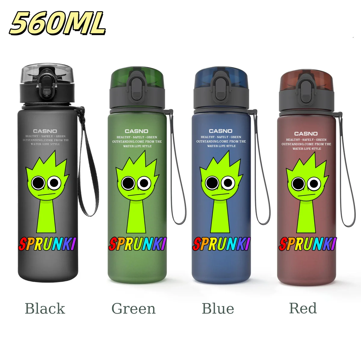 560ml garrafa de água esportiva anti queda à prova de vazamento plástico portátil beber copo adequado para viagens ao ar livre acampamento fitness esportes