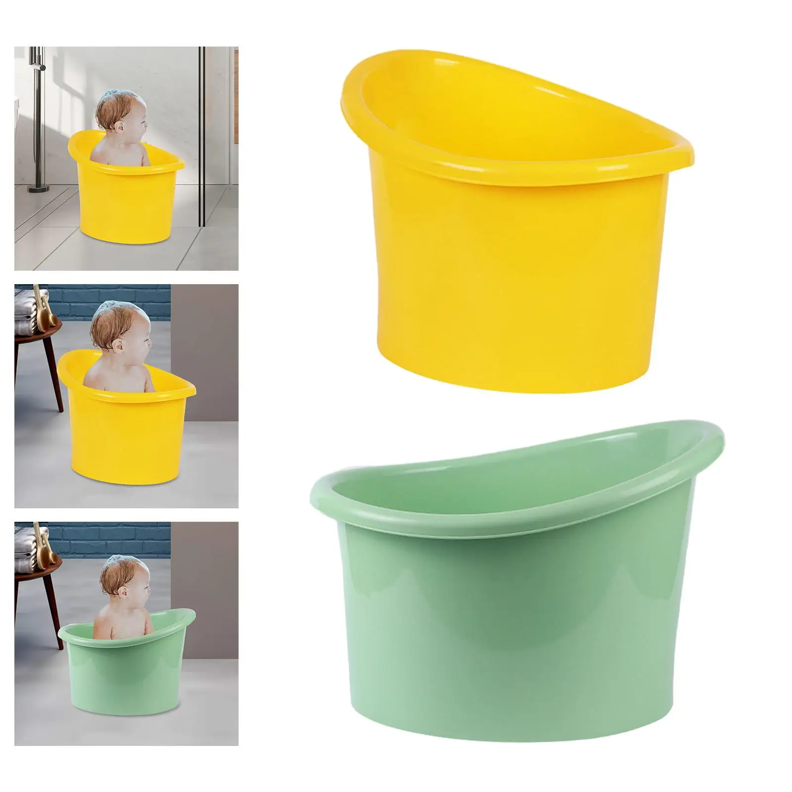 Baby Tub Bucket Upright Bathroom Accessories Bathing Seat Portable Baby Bath Tub for Gifts Babies Boys and Girls Newborn Kids