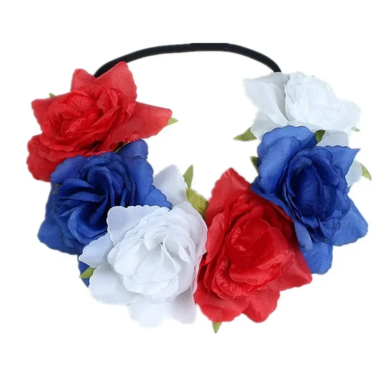 1pcs Women Lady  Floral Headband Wedding Rose Flower Crown Party Favors Headwear Christmas