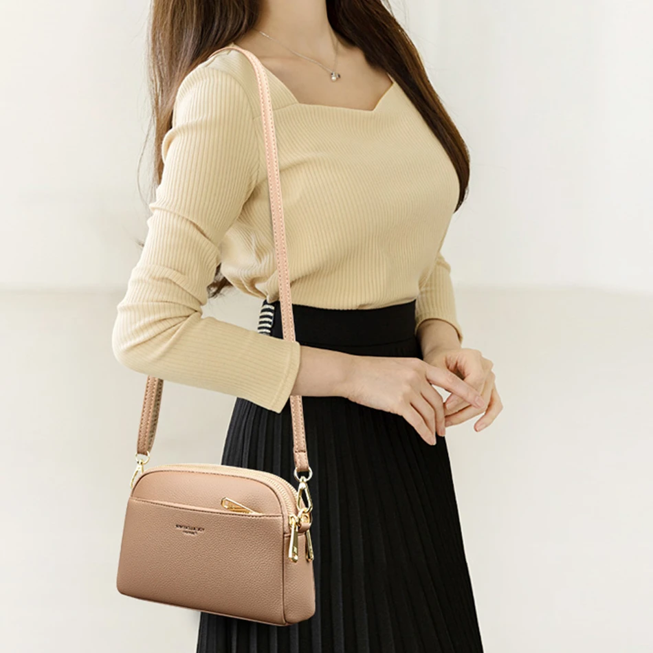 2024 New High Quality Soft Leather Ladies Handbags and Purses Designer Genuine Brand Shoulder Crossbody Bags for Women Walletes