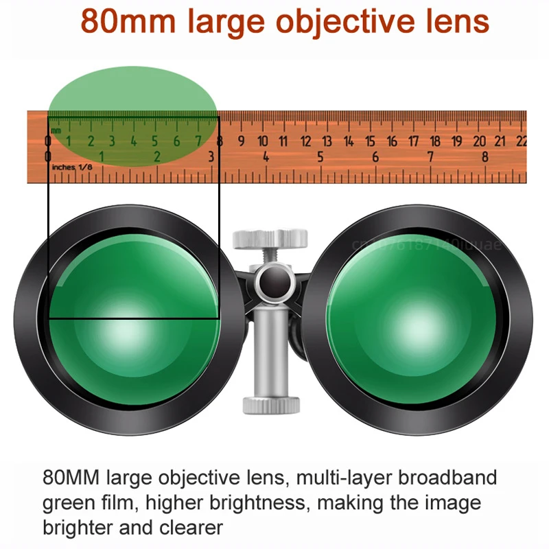 고배율 고화질 줌 망원경, 대형 조리개, 야외 관찰 및 사냥 망원경, 25-75X80 쌍안경