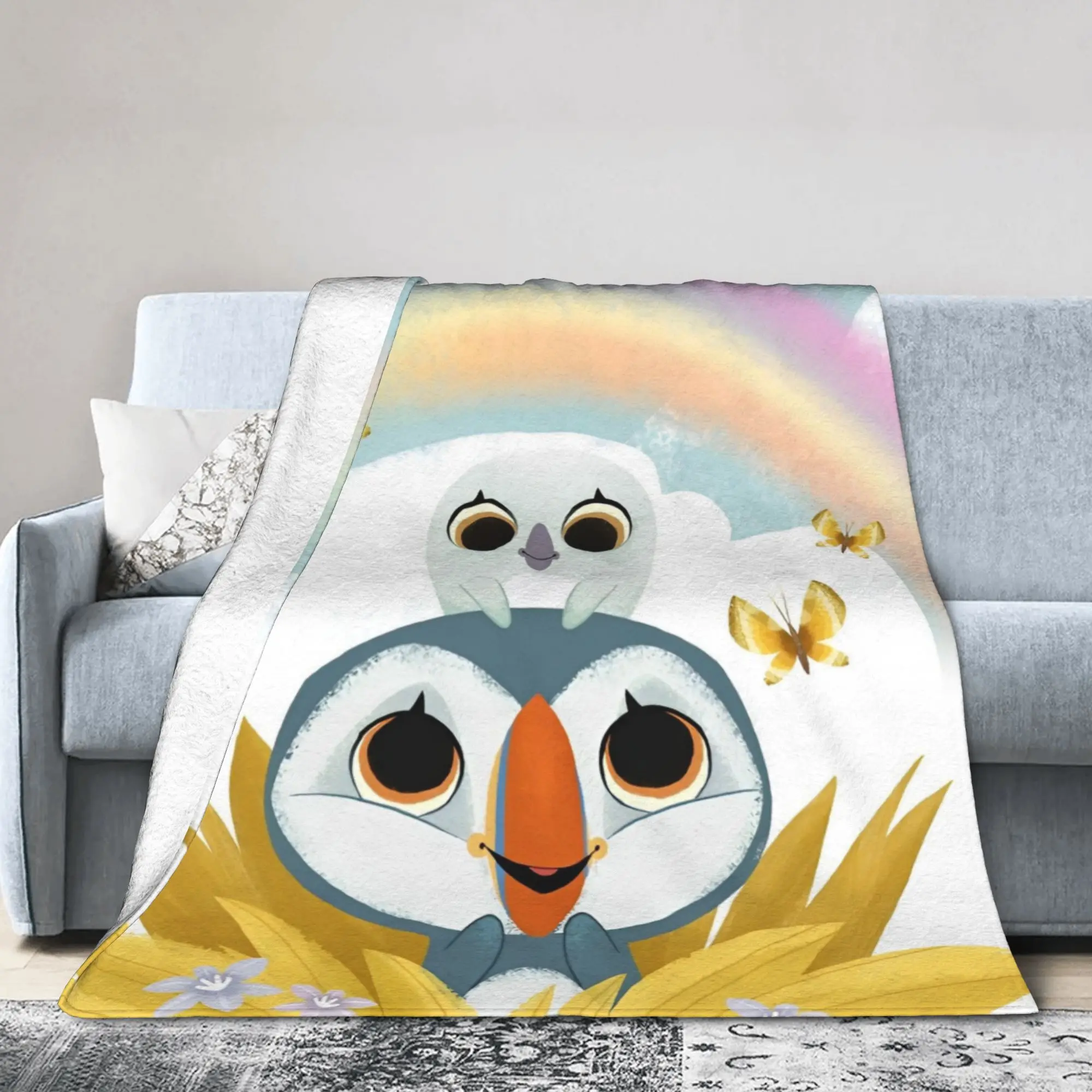 Puffins Rock Oona & Baba Blankets  Plush Awesome Warm Throw Blankets for Bed Sofa All Season,