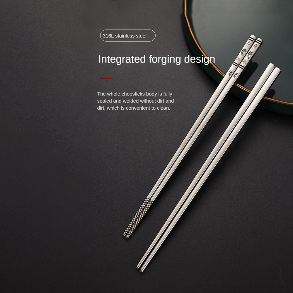 Anti-scald Chopsticks Not Easily Deformed Easy To Clean High Temperature Resistance Stainless Steel Kitchen Bar Supplies