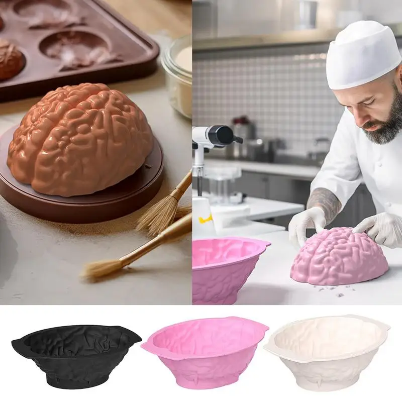 Gehirn Kuchen form Halloween Gehirn geformte Silikon form für Schokoladen pudding Eis Dekor Werkzeug