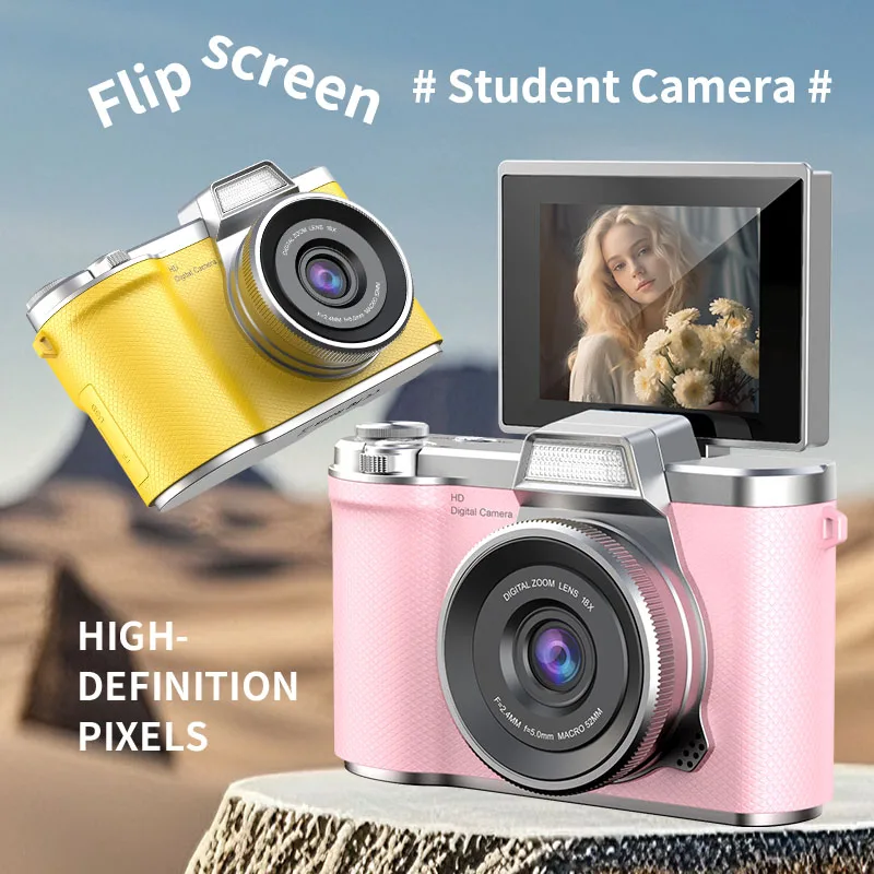 

Digital Camera 48MP UHD 8X Zoom Autofocus Retro Compact Digital Camera with 2.4" Flip Screen for Travel Photography for Student