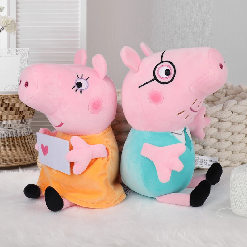 30CM Genuine Peppa Pig Plush Stuffed Doll Peppa George Mom Dad Model Children's Toys Cartoon Anime Figure Kids Birthday Gifts