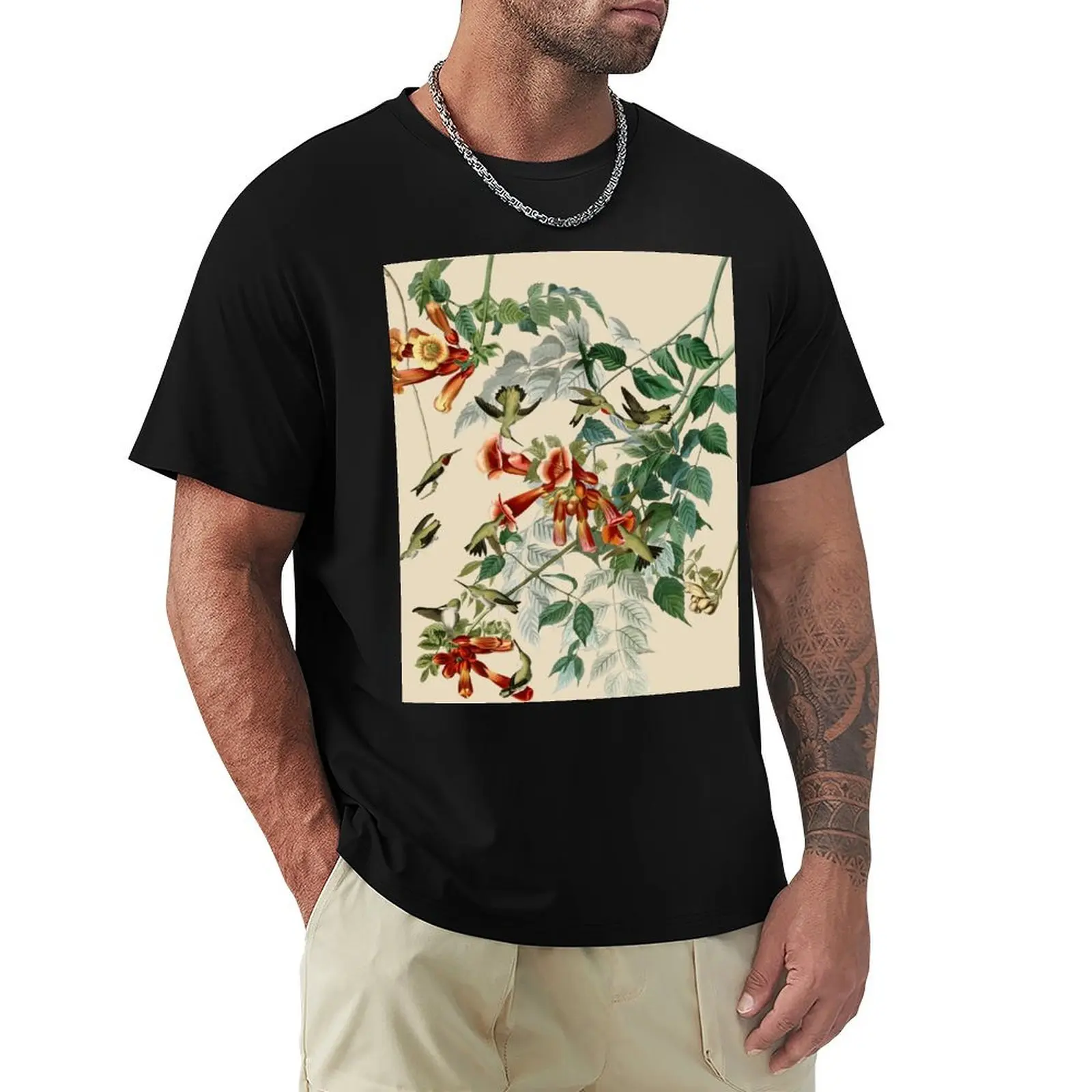 

Vintage Hummingbird Illustration - Birds of America - 1800s T-Shirt blacks oversized t shirts for men