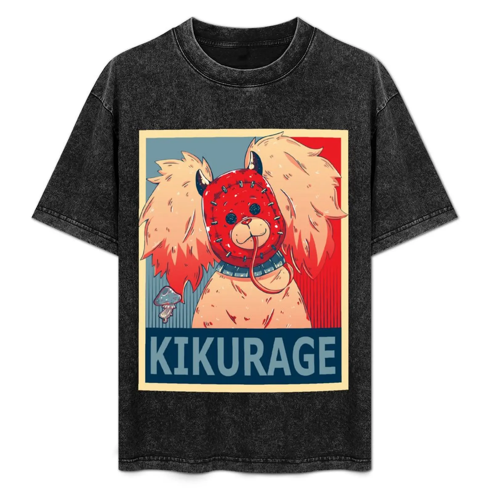 

Футболка с принтом Kikurage, повседневная свободная футболка с короткими рукавами