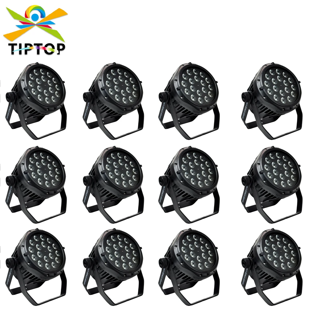 TIPTOP TP-P104 Compacted Outdoor Led Par Light IP65 Waterproof 18x12W Tyanshine LED 4-IN-1 RGBW Waterproof Power/DMX Cable 3 PIN