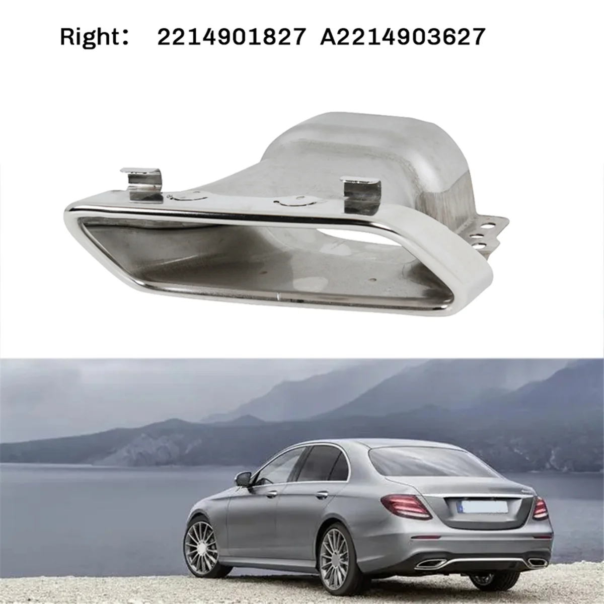 For Benz R CLASS /S CLASS /GL /ML Rear Exhaust Pipe Right Tail Pipe Trim Cover 2214901827