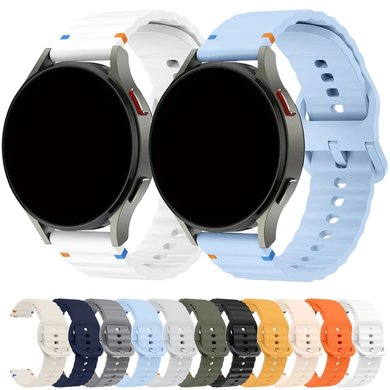 

22mm 20mm silicone Strap For Samsung Galaxy Watch 7 6 5 4 44mm 40mm 6 Classic Active 2 sports Bracelet for Huawei Gt Watch Band