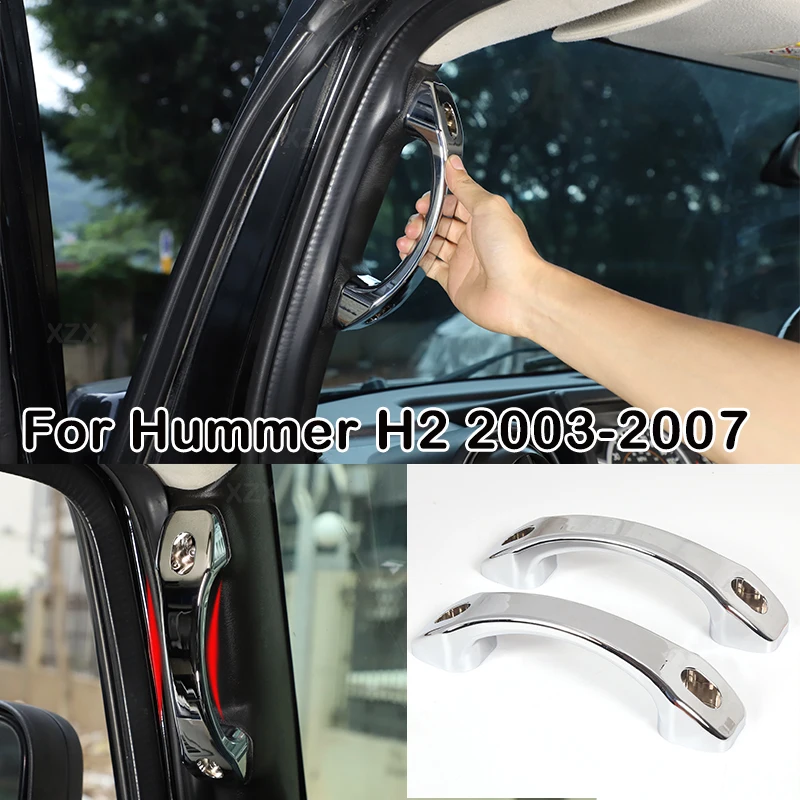 For Hummer H2 2003-2007 Aluminum Alloy Bright silver Replace Car A-pillar Handle Car Interior decorated Replacement Parts