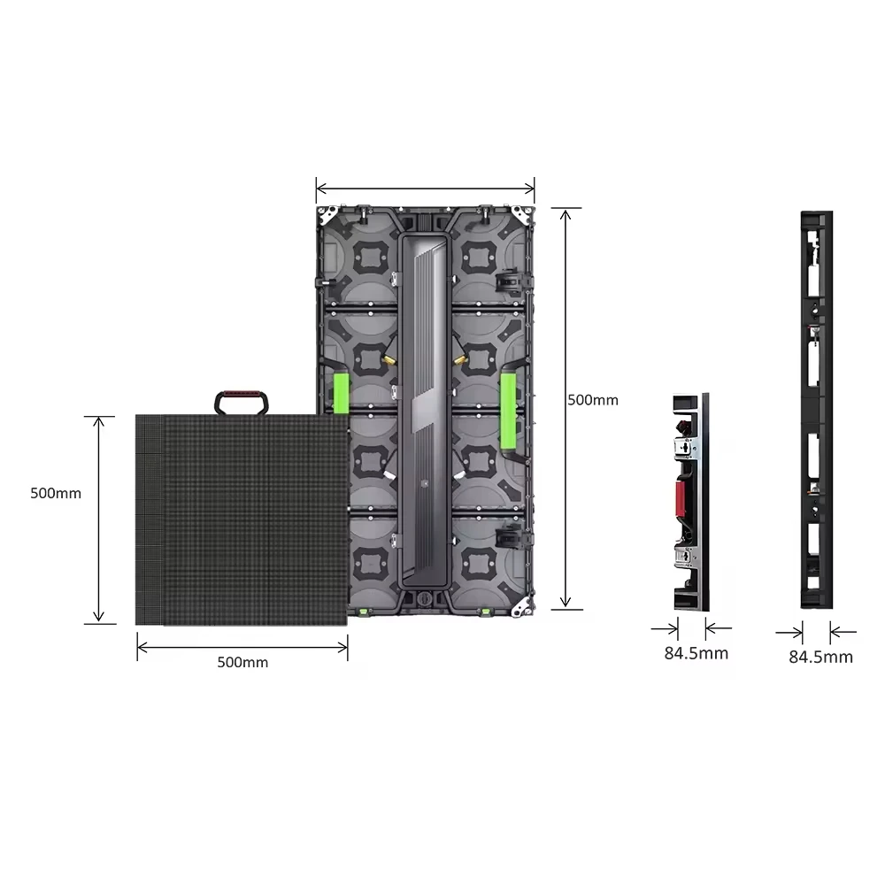 P3.91 Outdoor LED display screen, 500x500MM die cast aluminum panel, refresh rate 7680Hz