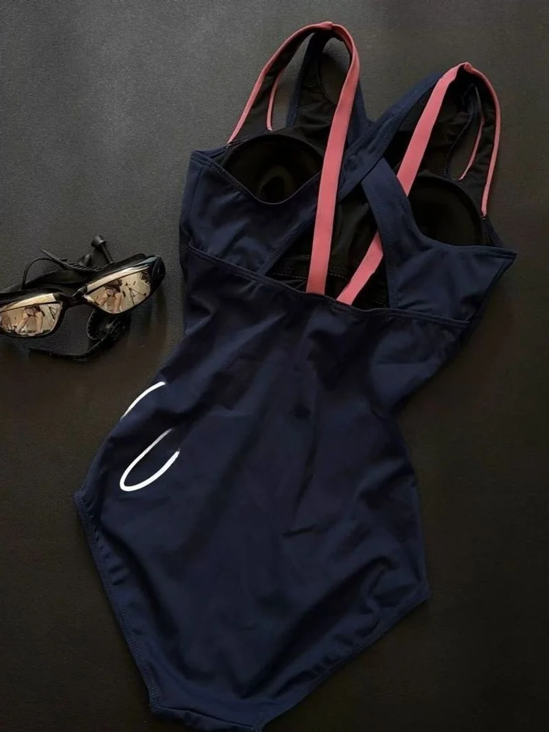 Professional Speed Swimming Suit Women's Backless  One-Piece Sparkling Training Suit for Swimming Club by QingLan