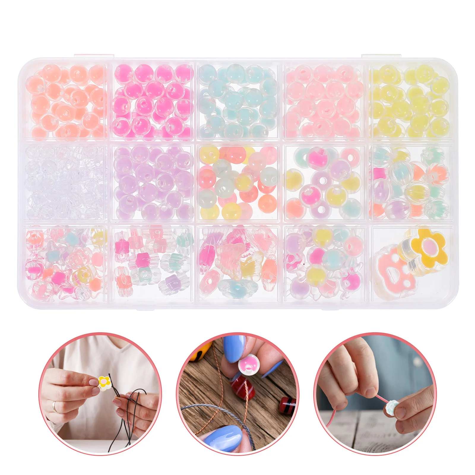 

1Set DIY Acrylic Beads Smooth Loose Beads for Necklace Bracelet Jewelry Making DIY Accessories Bracelet Bead Material