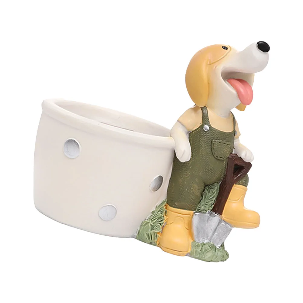 Resin Succulent Planter Decorative Flowerpot Home Adornment Lovely Cartoon Shaped Premium Materials Environmental Safe Durable