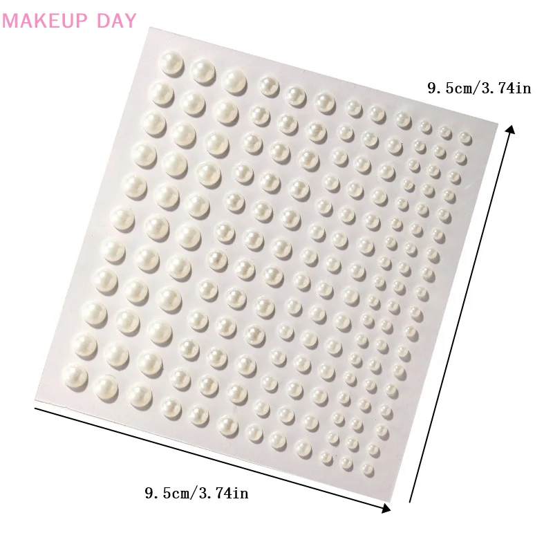 DIY weiße Perle Paste 3d Gesicht Juwelen Lidschatten Aufkleber selbst klebende Gesicht Körper Augenbrauen Diamant Nagel Aufkleber Diamant Dekoration