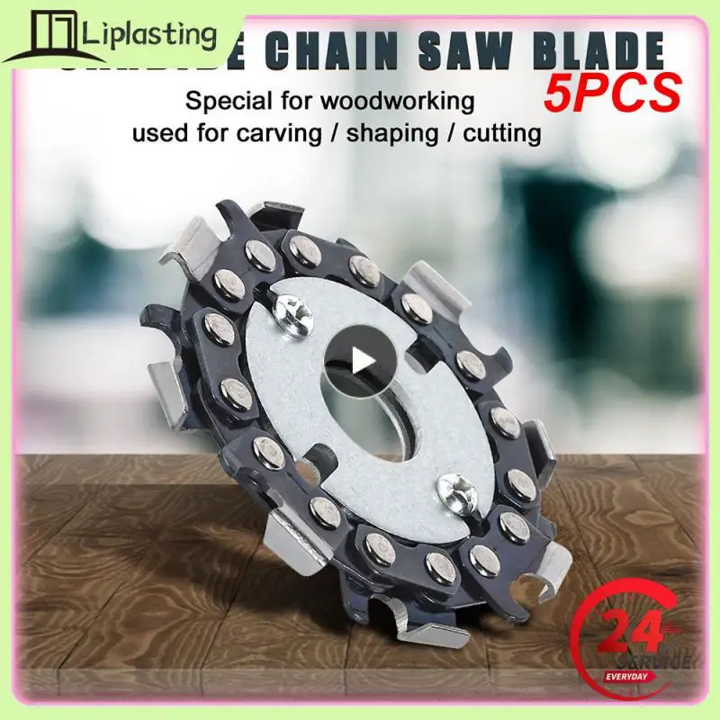 

5PCS Round Angle Grinder Disc 8 Teeth Fine Cut Chain Wood Carving Disc Woodworking Chain Grinder Chain Saws Disc Chain Plate