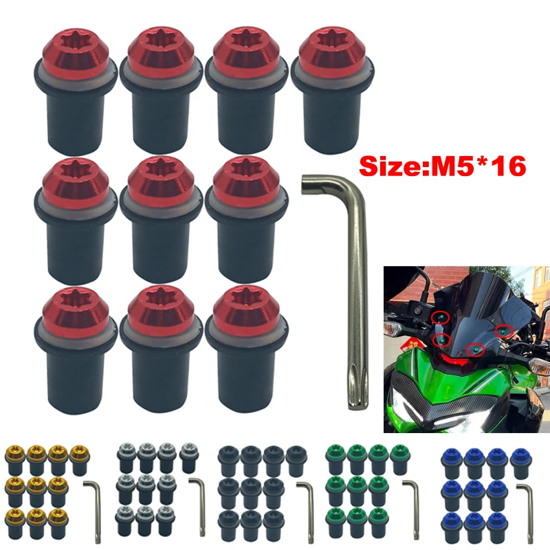 

5MM M5*16 Motorcycle Windshield Bolts Fairing Mountings Windscreen Screws For Honda CBR600 CBR 600 F4i CBR1000RR CB400 VFR800