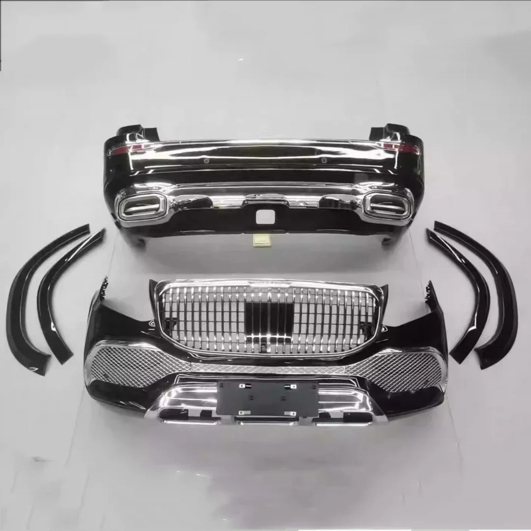 

Комплект кузова для Mercedes-Benz GLS X166 2016-19 модифицированный X167 GLS680 стиль Передний задний бампер Гриль Маска Полоса для бровей Рамка противотуманной фары