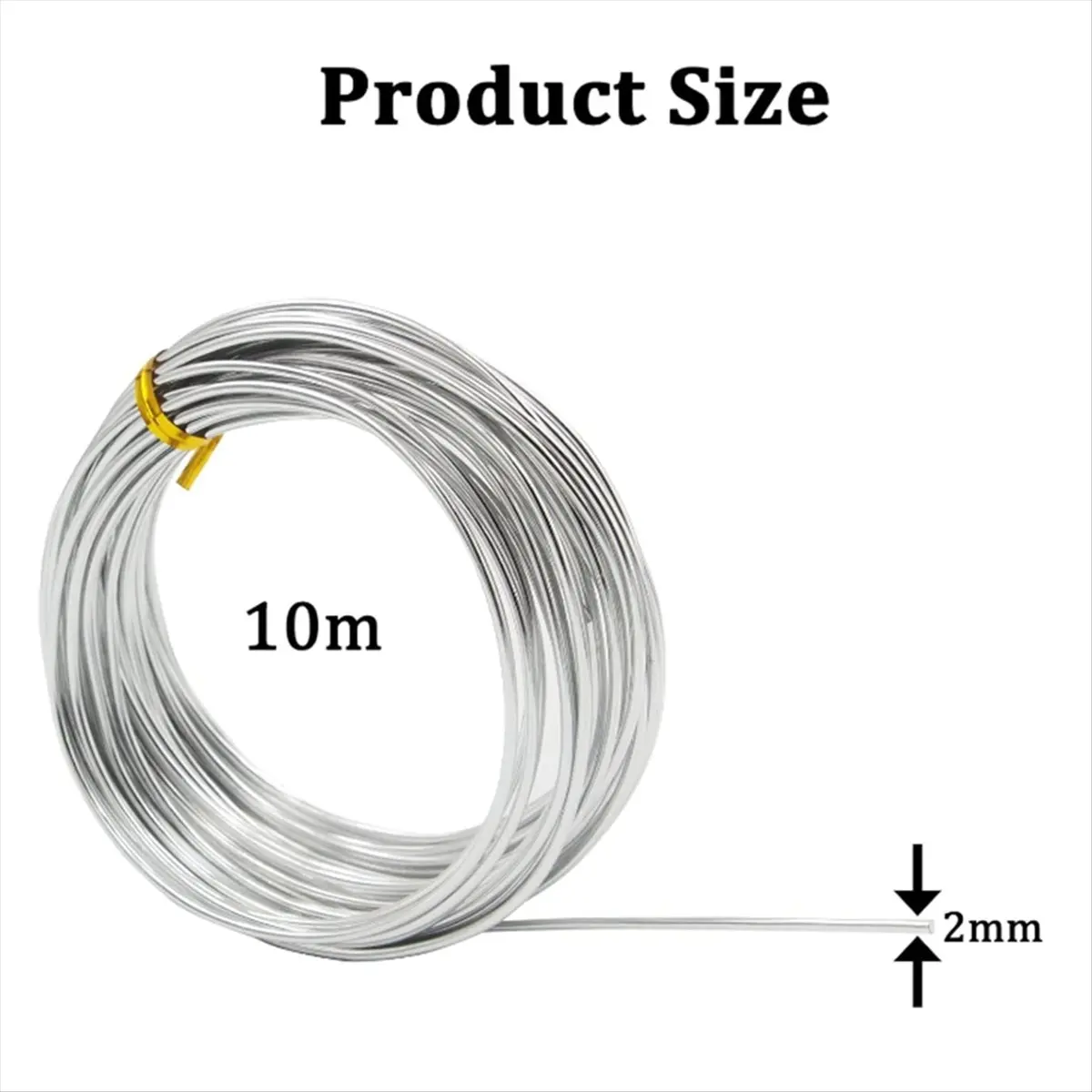 *A02R 2 قطعة 2 مللي متر سلك ألومنيوم 10 متر سلك فضي حرفي لصنع المجوهرات طين النمذجة بونساي ونموذج