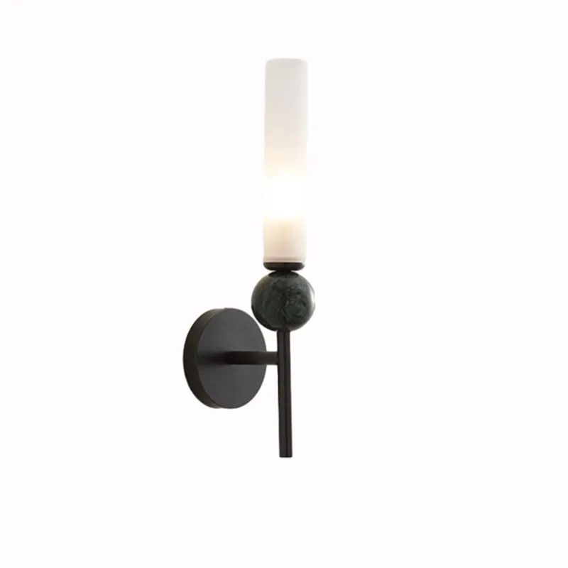 Imagem -06 - Lâmpada de Parede de Mármore Preto e Verde Criativo Corredor do Vestíbulo Candelabro do Quarto Cobre Branco Abajur Acrílico Dropshipping Lâmpada g9