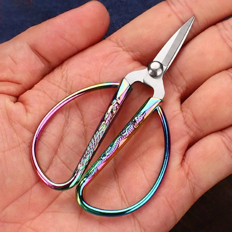 Small Stainless Steel Scissors Retro Scissors Fabric Cutting Embroidery Cross Stitch Scissors Tailor Paper Cuttings Craft