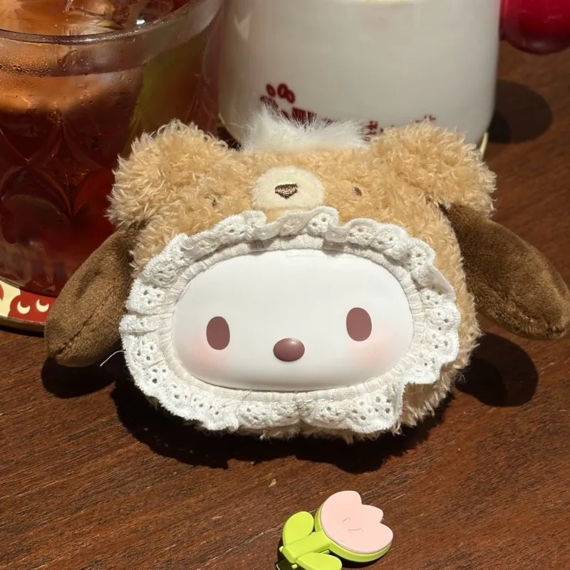 In Stock Sanrio Fluffy Teddy Bear Series Blind Box Kawai Vinyl Plush Pendant Kuromi Melody Figure Doll Mystery Box Toys Gifts