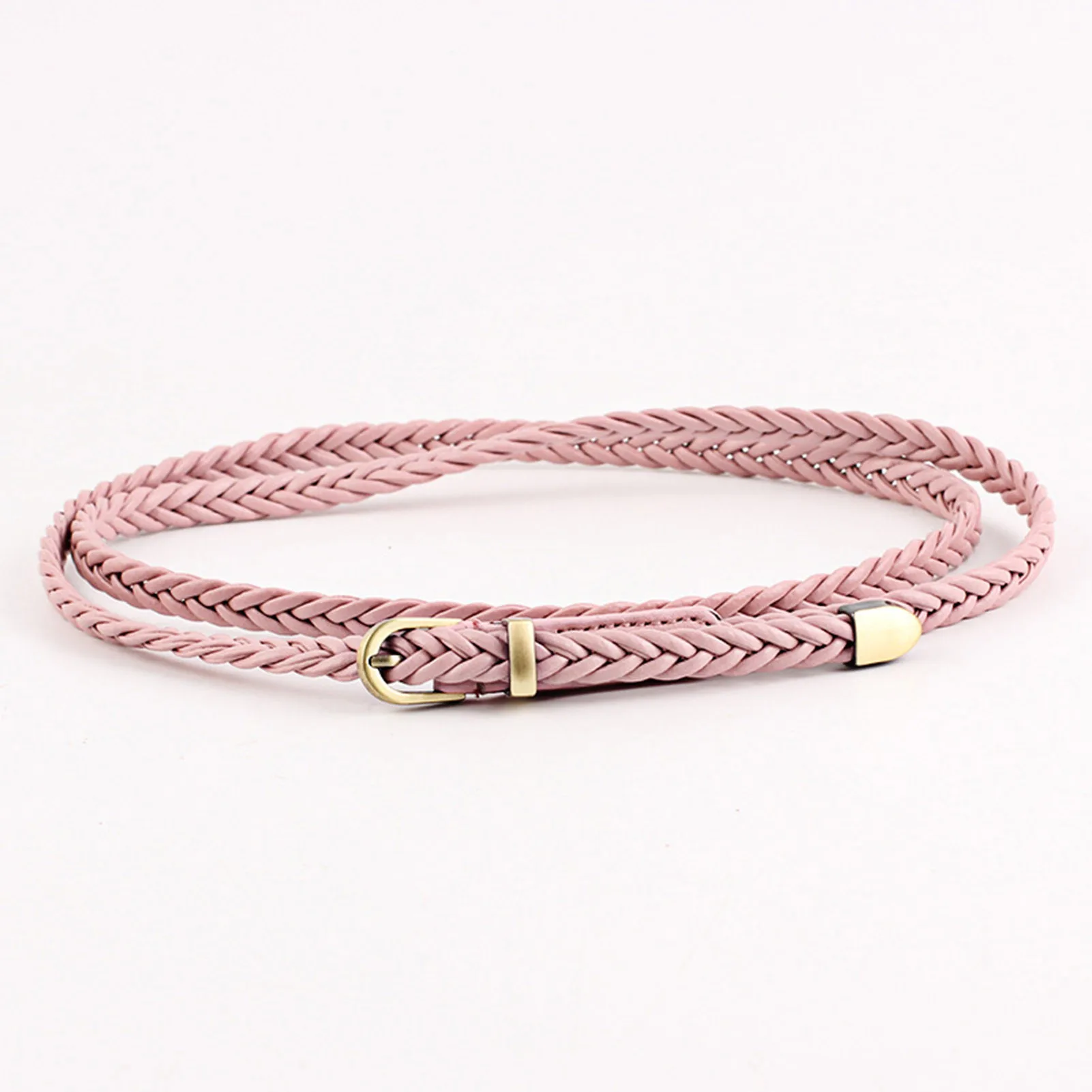 Adjustable Waist Belt Elegant for Casual Wear Women Retro Thin Faux Leather Belt Golden Buckle for Dresses and Jeans Stylish - view 4