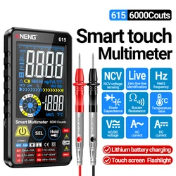 615 Multimeter Smart Touch Multitester 6000 Counts AC/DC Current Voltage Tester NCV Meter Battery Charging Instrument Tool 