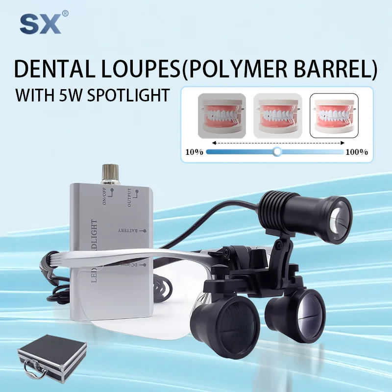 

Dental Loupe 2.5/3.5X Binocular Loupe with Polymer Barrel Dental Lab Surgery Medical Magnifier for Ophthalmology Stomatology ENT