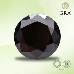 Moissanite diamante Color negro redondo piedra preciosa cultivada en laboratorio para mujeres DIY anillo collar pendientes materiales principales con certificado GRA