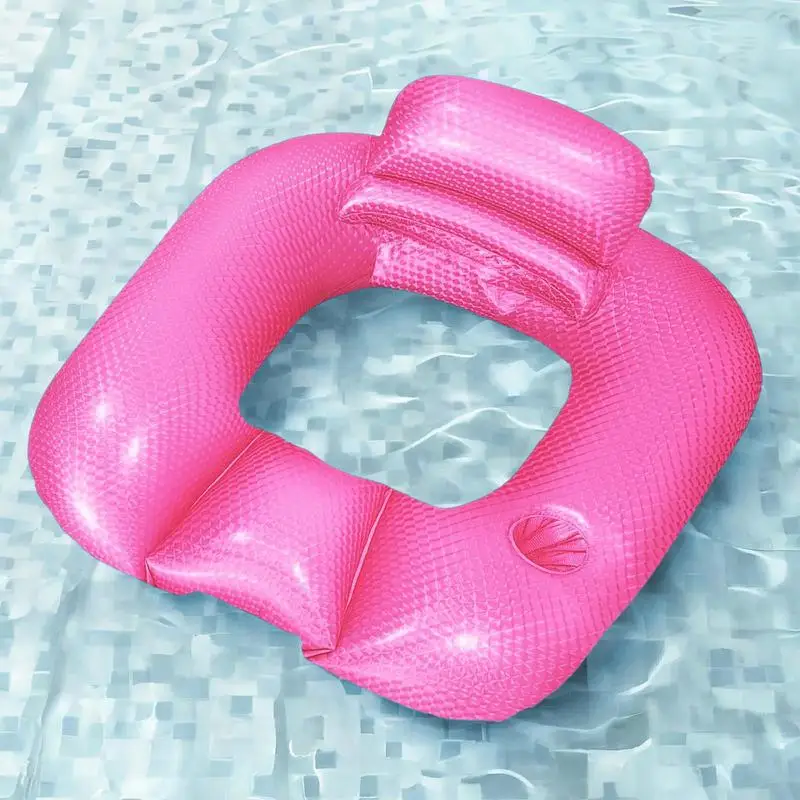 Pool Lounger Inflatable Pool Lounger Float Recliner Hot Days Mattress With Drink Holder And Armrest For Poolside River Lake