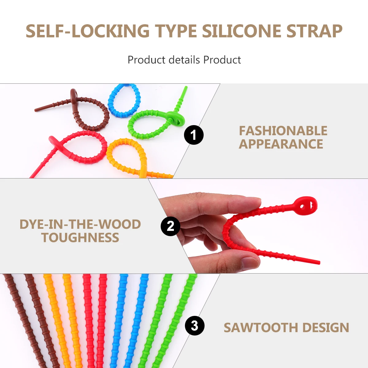 

50 pcs Silicone Wire Ties Reusable Multifunctional Household Food Bag ganizer Colorful Soft Flexible Cable Management Tools