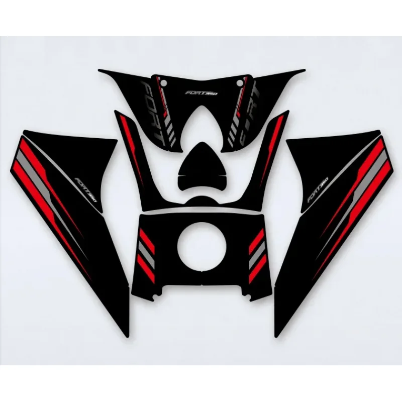 For QJMOTOR FORT 350 Motorcycle Body Frame Sticker Tank Pads Gas Kniegreep Tractie Sticker Protector