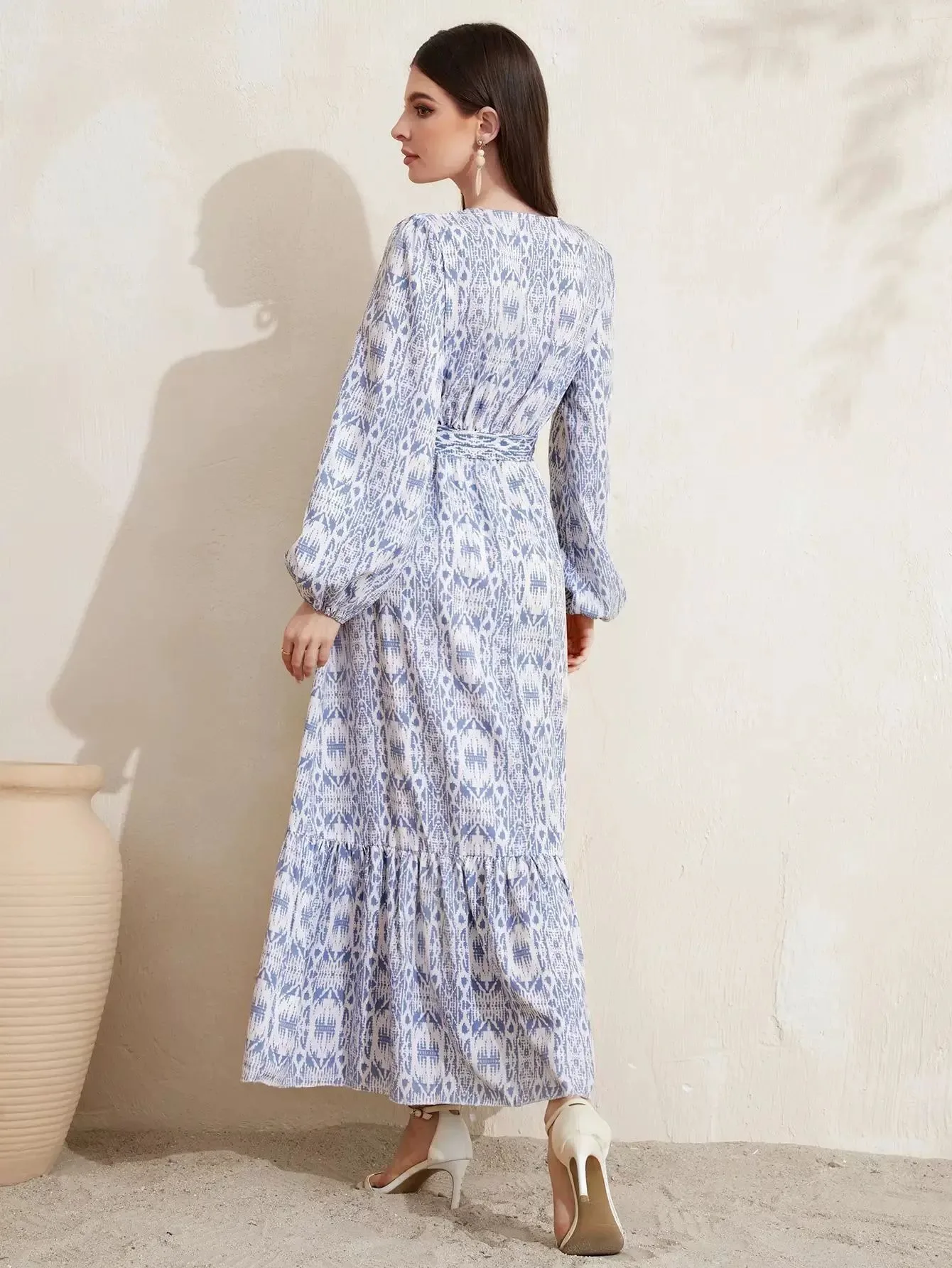Customized Wholesale Middle East Muslim Women's Spring and Summer Fashion French Printed Dresses
