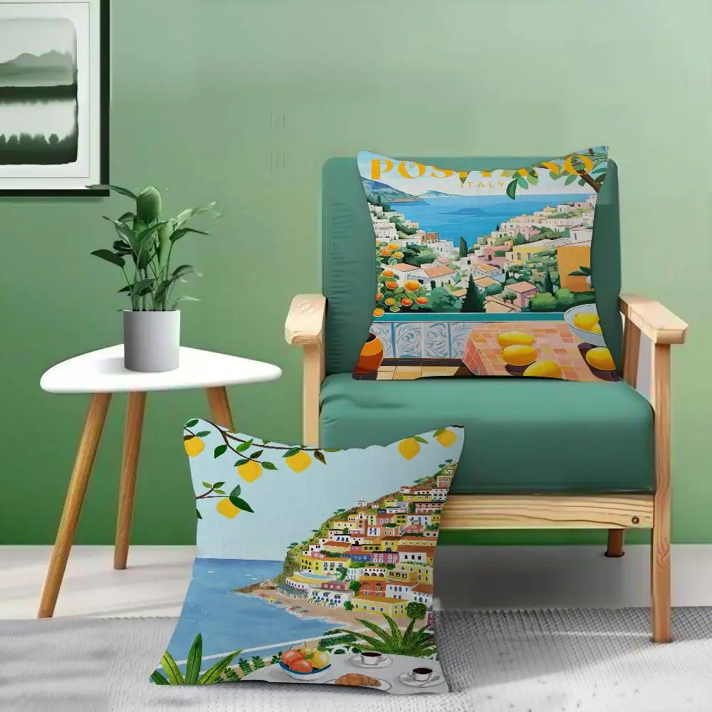 La Dolce Vita Lemon Cushion Cover Car Throw Pillow Case For Sofa Car Christmas Gift 40x40cm 45x45cm