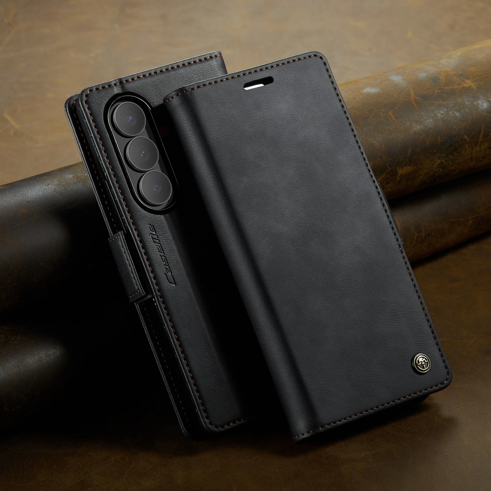 

CaseMe-033 Чехол-кошелек для Samsung Galaxy Z Fold 7, роскошные кожаные флип-чехлы для телефонов, чехол-подставка, слот для карт, защитные чехлы