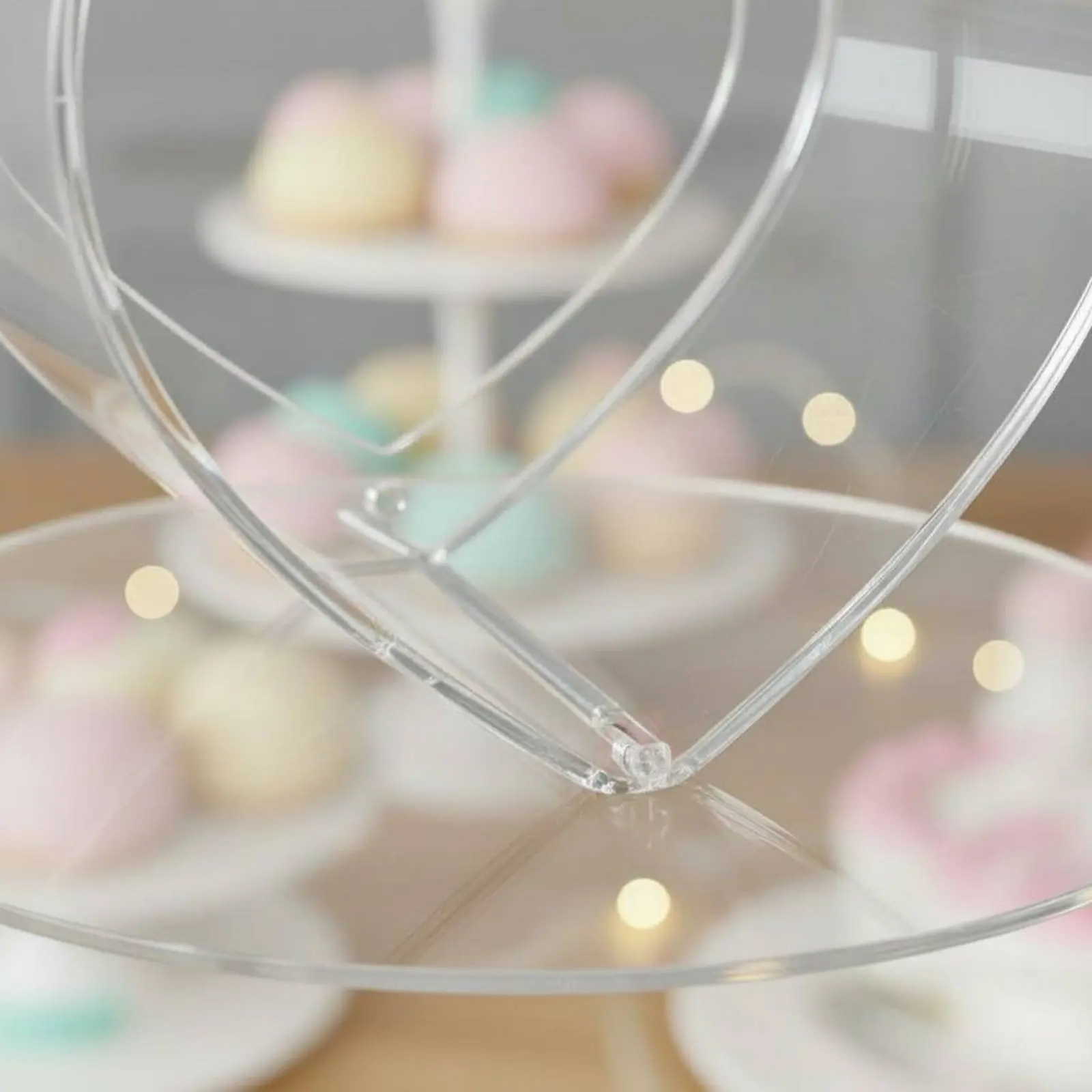Attachable Fillable Cake Pedestal Reusable Acrylic Heart Cake Stand Fillable Pedestal Box Sturdy Support Party Decoration