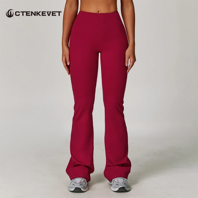 

Ctenkevet New Women Soften High Waisted Yoga Pants Female Gym Sports Tight Wide-leg Pants Women Dance Training Flared Pants