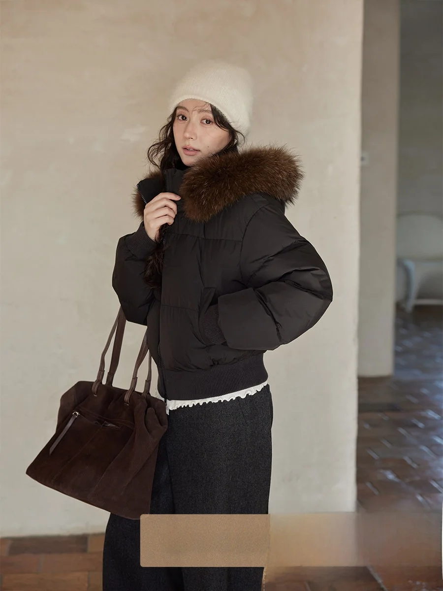 

Ximen Winter ort Bla Fur Collar down Jaet Women's Warm Sli Korean Design 2025 New Arrival Ladies' Faion Coat