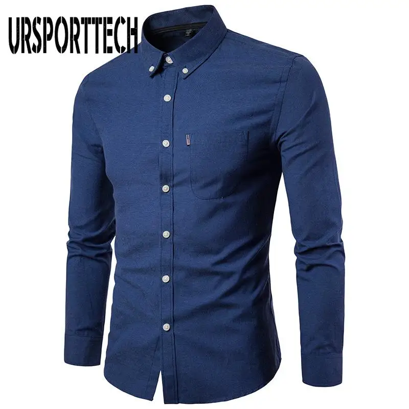 Chemise Oxford à manches longues pour hommes, avec poche sur la poitrine gauche, de haute qualité, décontractée, coupe régulière, chemises à boutons, nouvelle collection