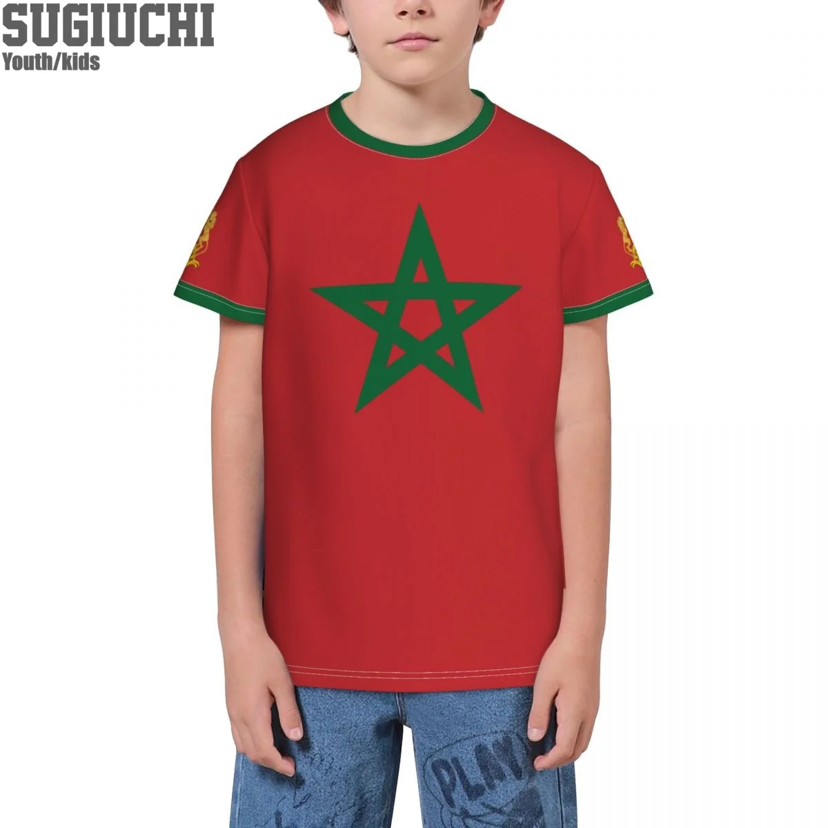 Custom Name Number Morocco Flag Emblem 3D T-shirts For Kids Youth Boy/Girl Tees jersey Soccer Football Fans Gift T shirt