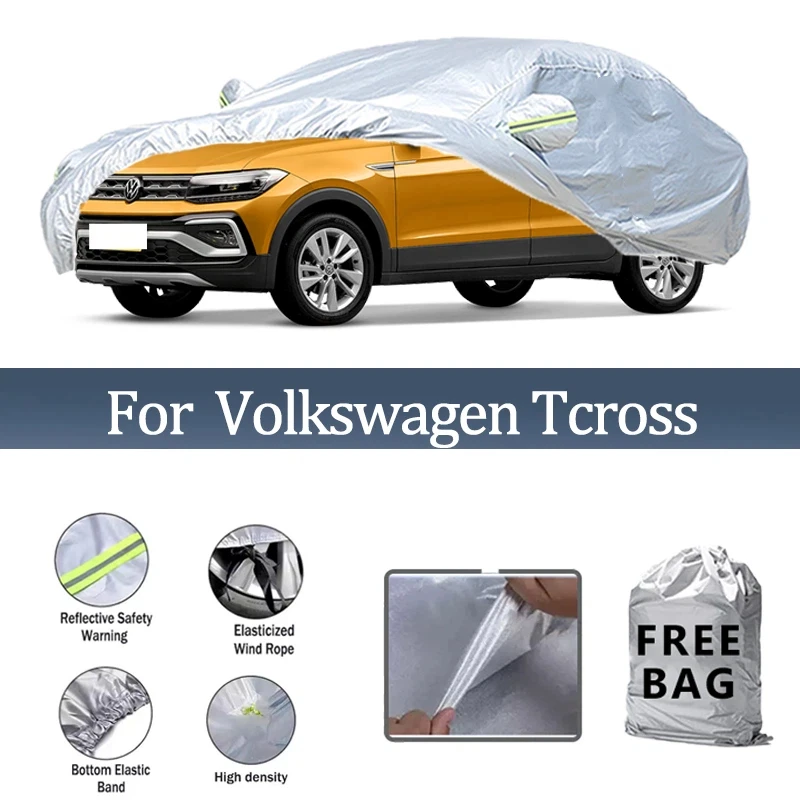 

For Volkswagen Tcross Car Cover Outdoor Protection Covers Snow Sunshade Waterproof Dustproof Exterior UV Car Accessories
