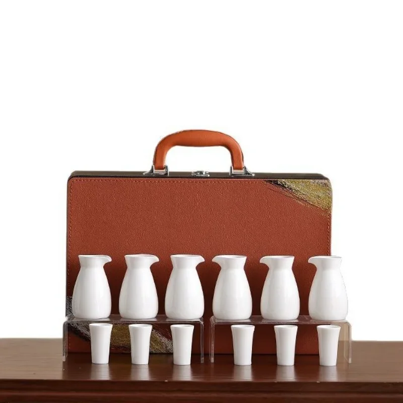 

Ceramic wine set Chinese wine glass Baijiu wine dispenser suet jade