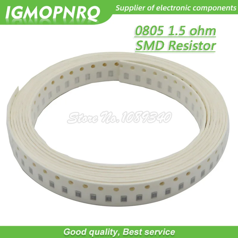 

300pcs 0805 SMD Resistor 1.5 ohm Chip Resistor 1/8W 1.5R 1R5 ohms 0805-1.5R