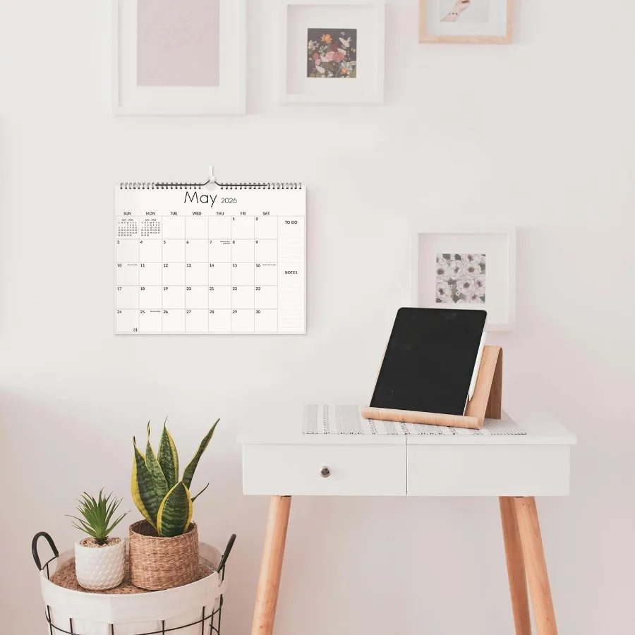 تقويم حائط 2026 من يوليو 2025 إلى ديسمبر 2026 تقويم 18 شهرًا 20252026 تقويم مع خطط تحريك 14.5 بوصة × 11 بوصة أسود #4